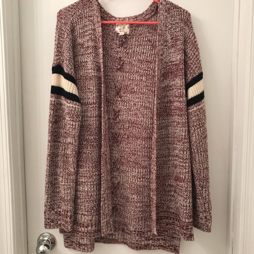 Hippie Rose Striped Knit Cardigan